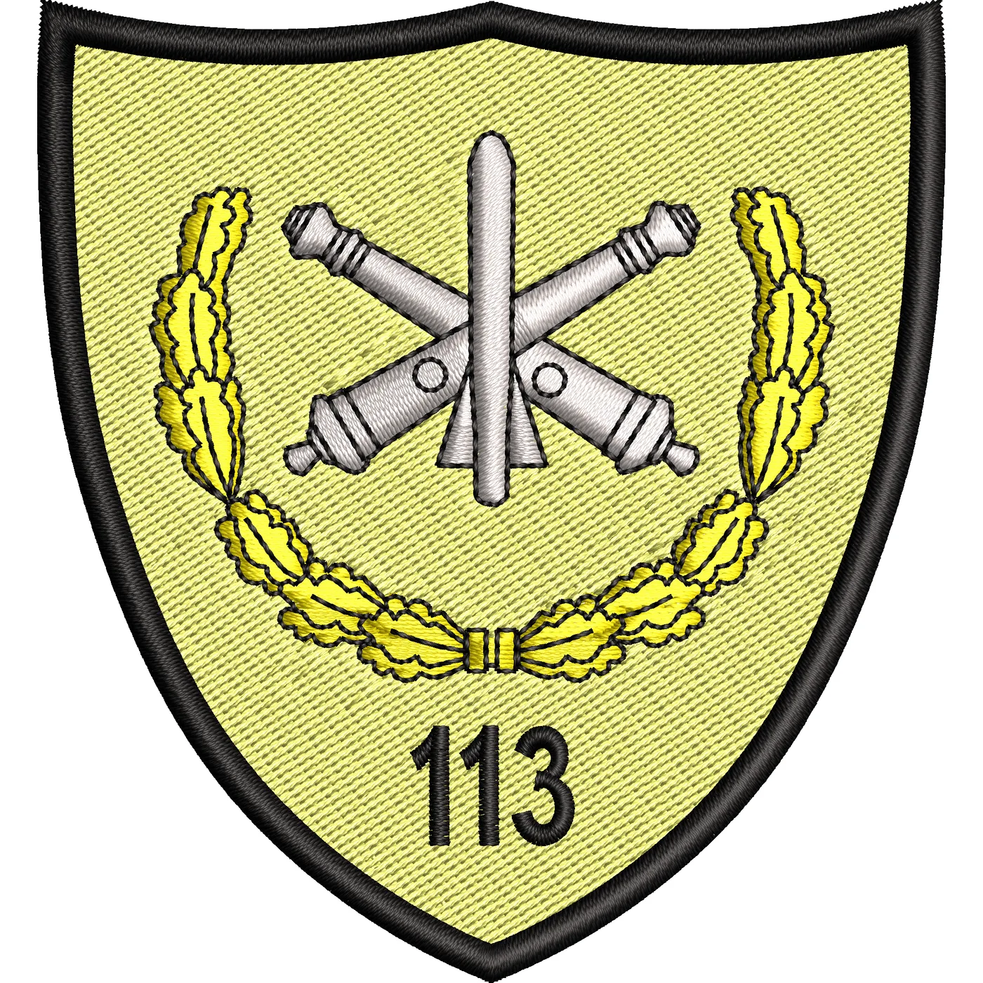 ECUSON / EMBLEMA BATALIONUL 113 ARTILERIE „BARAGANUL” – ecuson desert