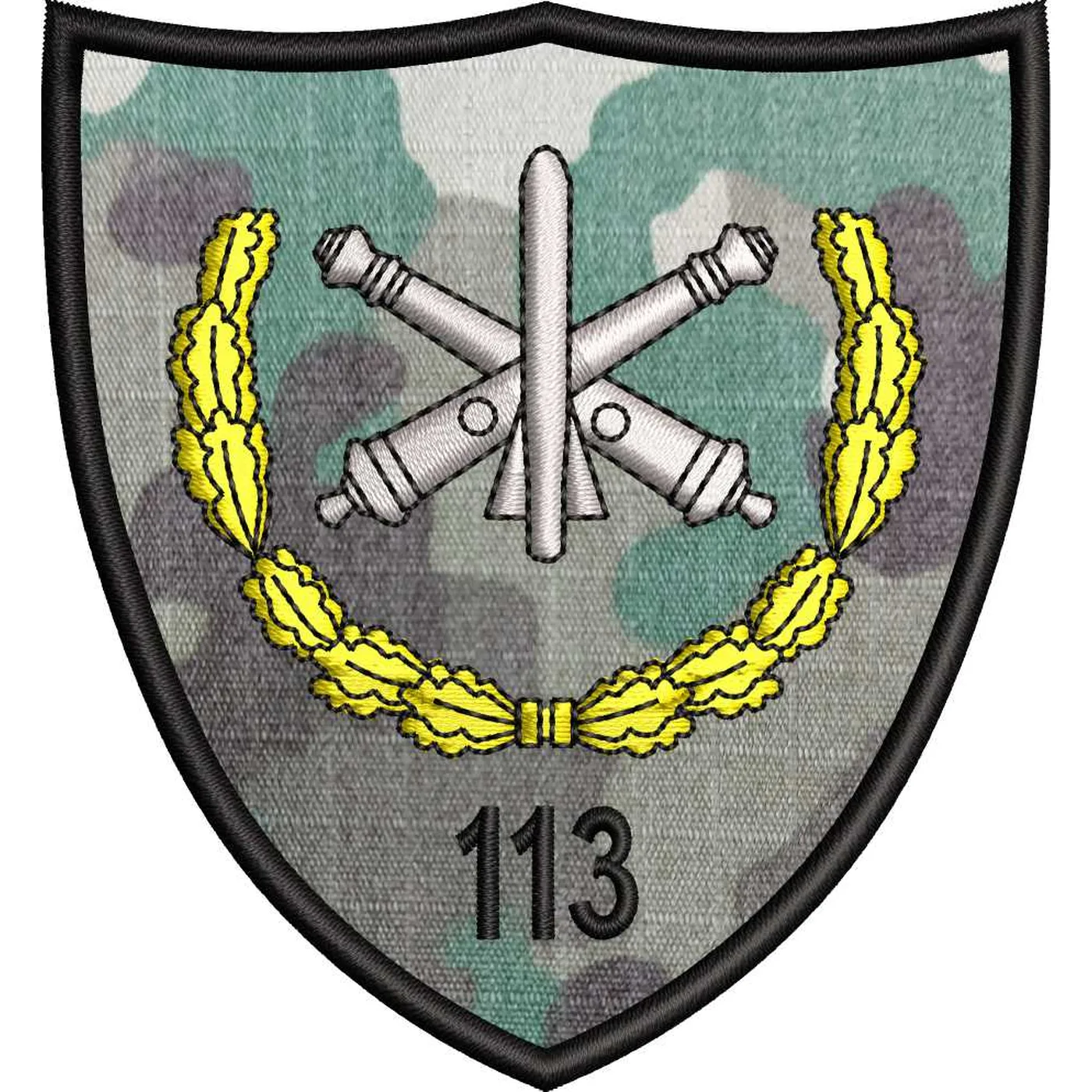 ECUSON / EMBLEMA BATALIONUL 113 ARTILERIE „BARAGANUL” – ecuson desert