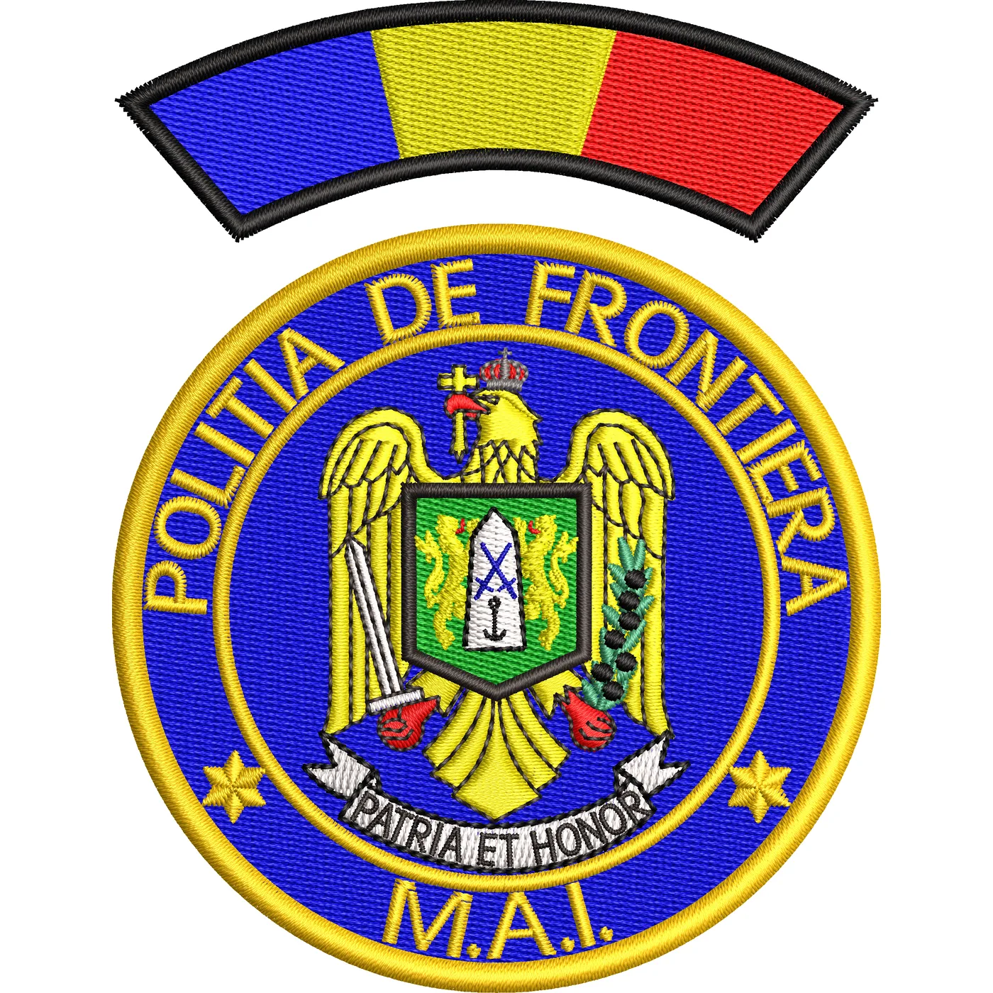 Emblema politia de frontiera romana IGPFR + EMBLEMA TRICOLOR MANECA