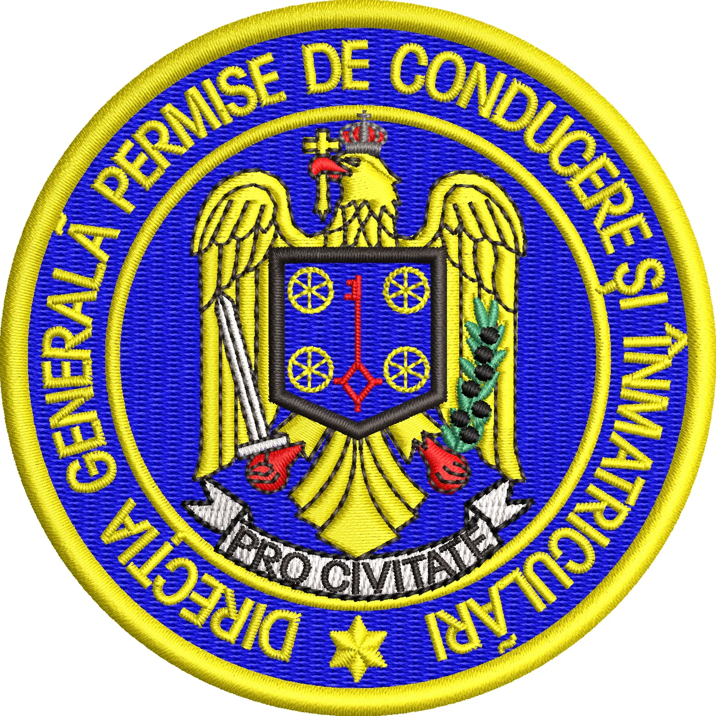 Emblema politia romana SERVICIUL Direcția Generală Permise de Conducere și Înmatriculări (DGPCI-V) - DENUMIRE ACTUALA